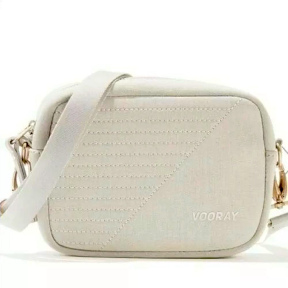 NWT *Vooray* Moto Gray Sidekick Neoprene Nylon Crossbody